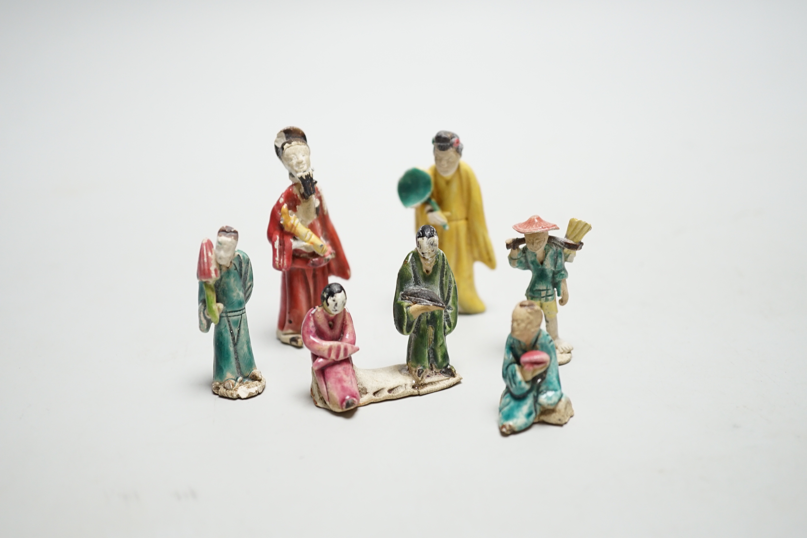 Six Chinese pottery Bonsai figures